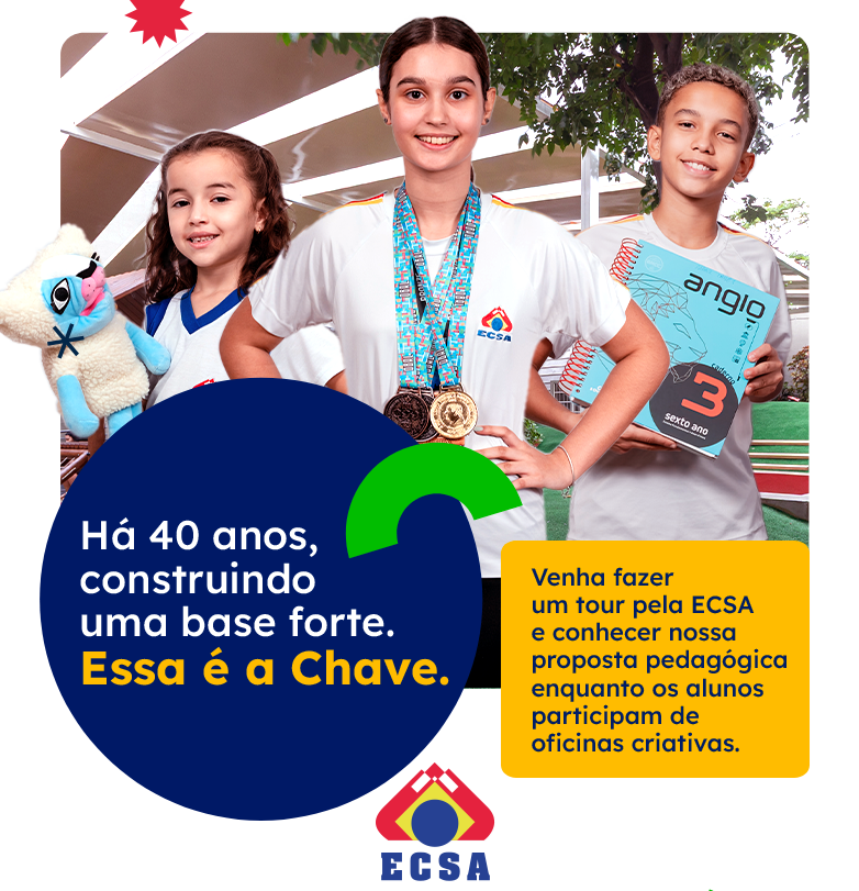 Alunos da ECSA participando de atividades — matrículas 2027